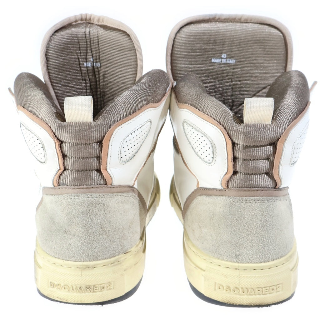 DSQUARED2(ディースクエアード) Altas Boogie メープルリーフ ハイカットスニーカー ベージュ DSQ-SNM0383