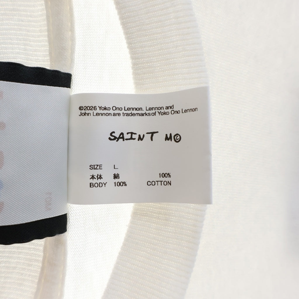 SAINT MICHAEL(セントマイケル) 26SS T-SHIRT/INSTANT KAEMA ジョンレノン クルーネック半袖Tシャツカットソー ホワイト SM-MK8-0000-C26