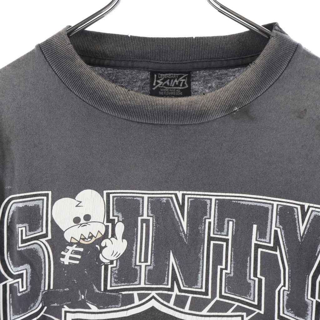 SAINT MICHAEL(セントマイケル) 26SS ×BOUNTY SAINTY HUNTER SS T-SHIRT ウォッシュド フェード加工 クルーネック半袖Tシャツカットソー ブラック SM-MK8-0000-C29