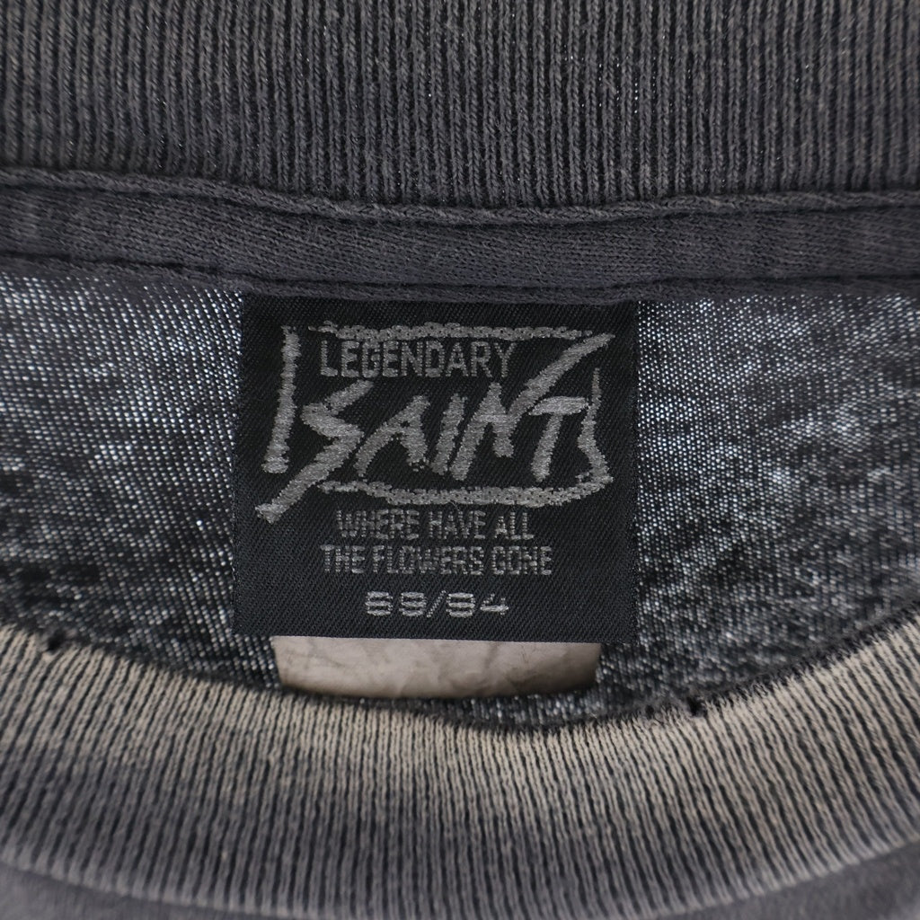 SAINT MICHAEL(セントマイケル) 26SS ×BOUNTY SAINTY HUNTER SS T-SHIRT ウォッシュド フェード加工 クルーネック半袖Tシャツカットソー ブラック SM-MK8-0000-C29