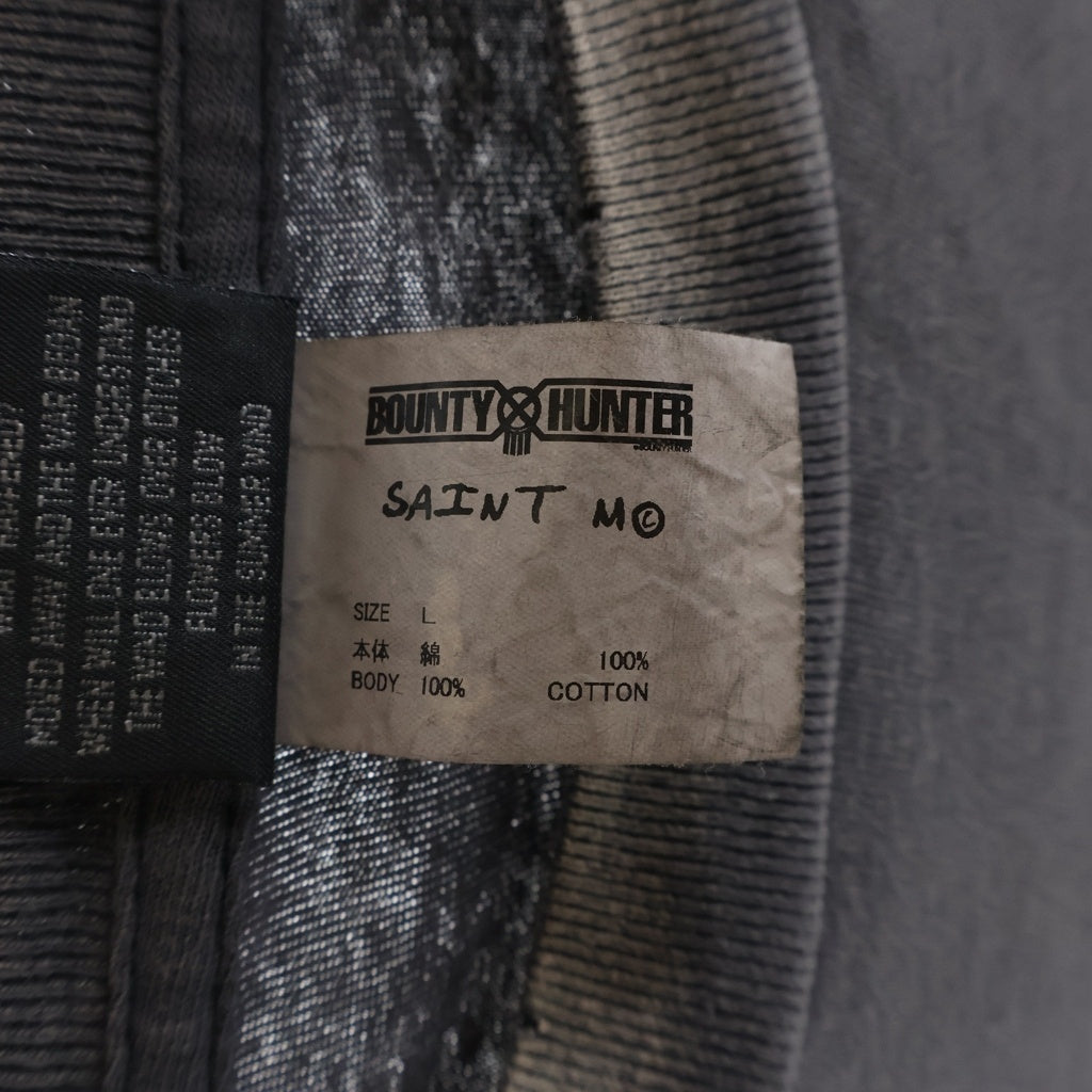 SAINT MICHAEL(セントマイケル) 26SS ×BOUNTY SAINTY HUNTER SS T-SHIRT ウォッシュド フェード加工 クルーネック半袖Tシャツカットソー ブラック SM-MK8-0000-C29