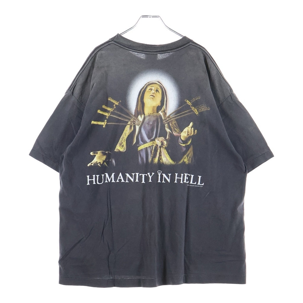 SAINT MICHAEL(セントマイケル) 26SS JESUS SS T-SHIRT ジーザス ユーズド フェード加工 クルーネック半袖Tシャツカットソー ブラック SM-MK8-0000-002