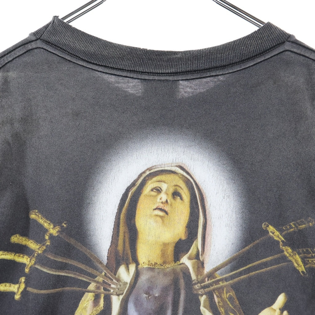 SAINT MICHAEL(セントマイケル) 26SS JESUS SS T-SHIRT ジーザス ユーズド フェード加工 クルーネック半袖Tシャツカットソー ブラック SM-MK8-0000-002