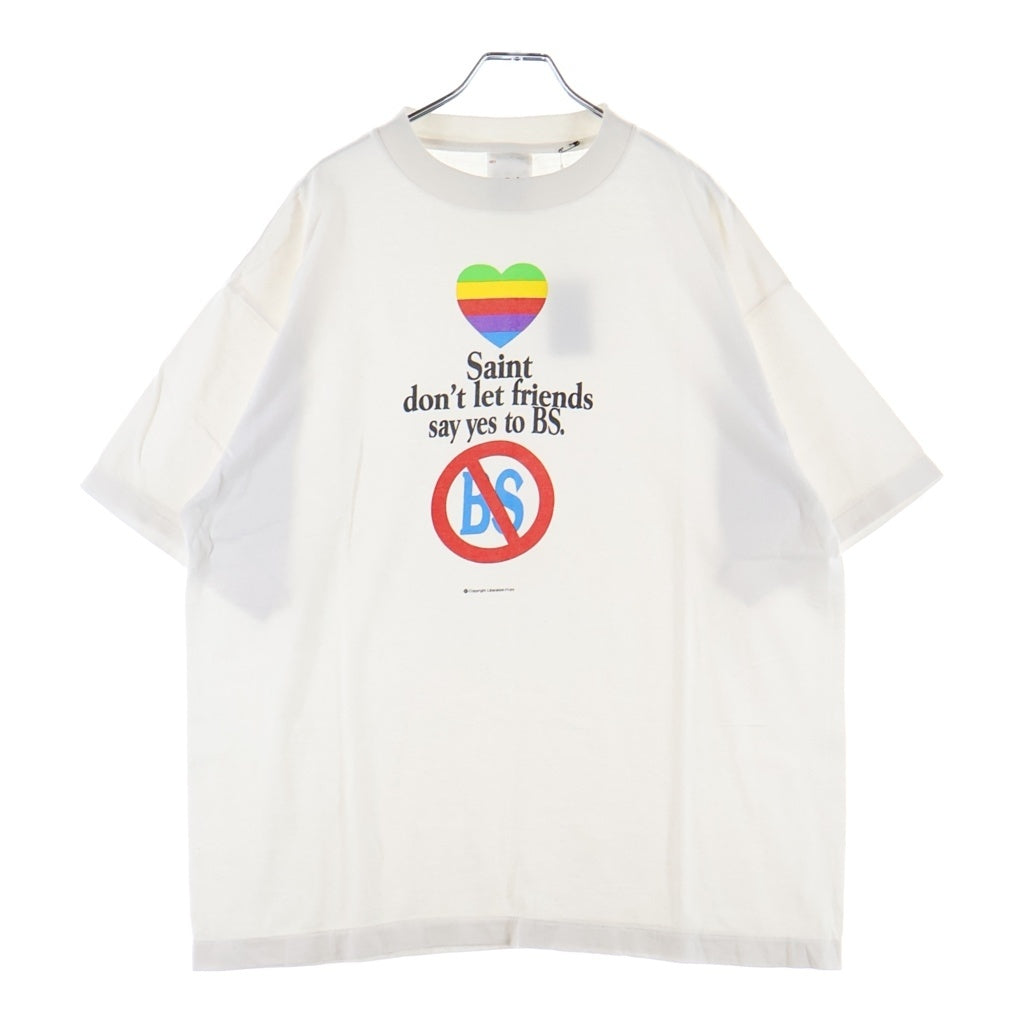 SAINT MICHAEL(セントマイケル) 26SS don't T-SHIRT プリント クルーネック半袖Tシャツカットソー ホワイト SM-MK1-0000-014