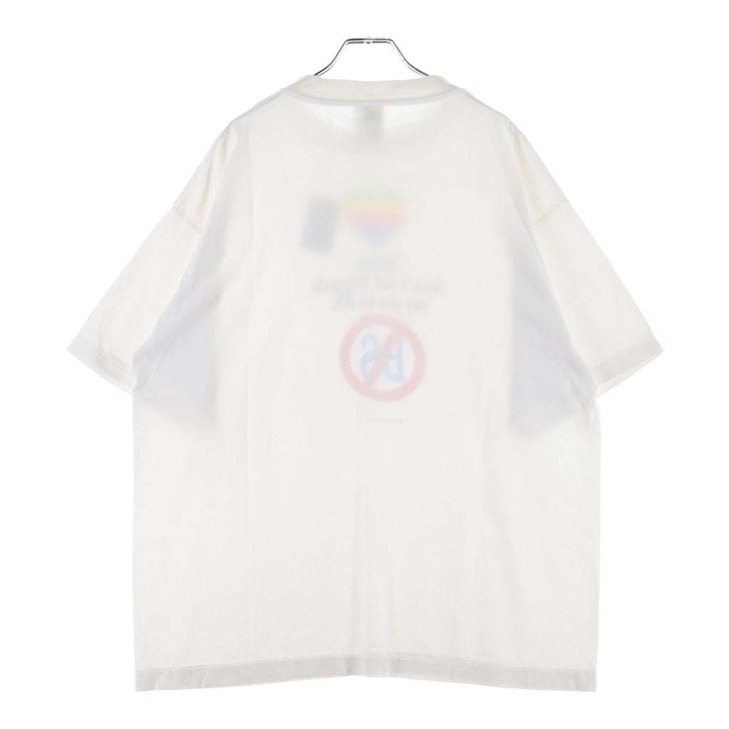 SAINT MICHAEL(セントマイケル) 26SS don't T-SHIRT プリント クルーネック半袖Tシャツカットソー ホワイト SM-MK1-0000-014