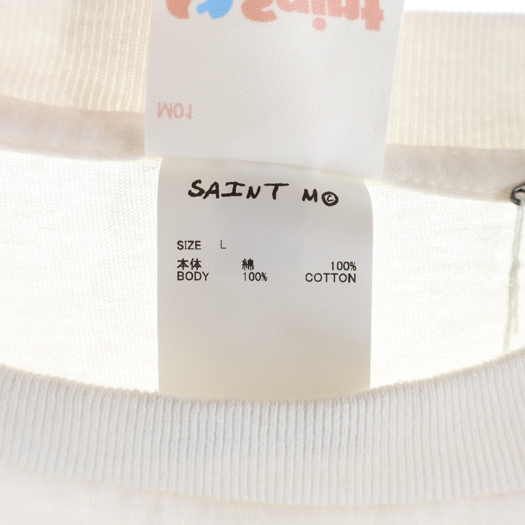 SAINT MICHAEL(セントマイケル) 26SS don't T-SHIRT プリント クルーネック半袖Tシャツカットソー ホワイト SM-MK1-0000-014