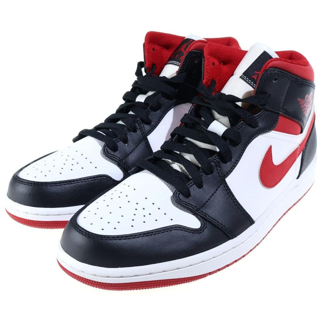 NIKE(ナイキ) Air Jordan 1 Mid White/Gym Red Black554724-122 エアジョーダン1 ミッド ホワイト/ジムレッド ブラック ミッドカットスニーカー ホワイト/レッド US10.5/28.5CM