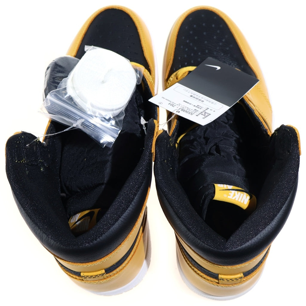 NIKE(ナイキ) Air Jordan 1 High Pollen 555088-701 エアジョーダン1 ハイ OG パラン ハイカットスニーカー ブラック/イエロー US10/28CM