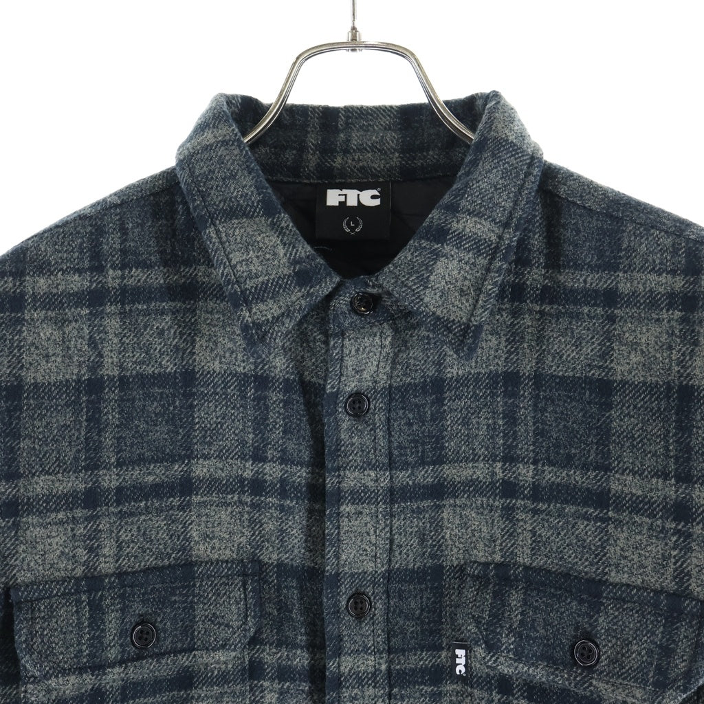 FTC(エフシーティー) 25AW QUILTED LINED PLAID NEL SHIRT キルティングライナー付き チェック長袖シャツジャケット カーキ