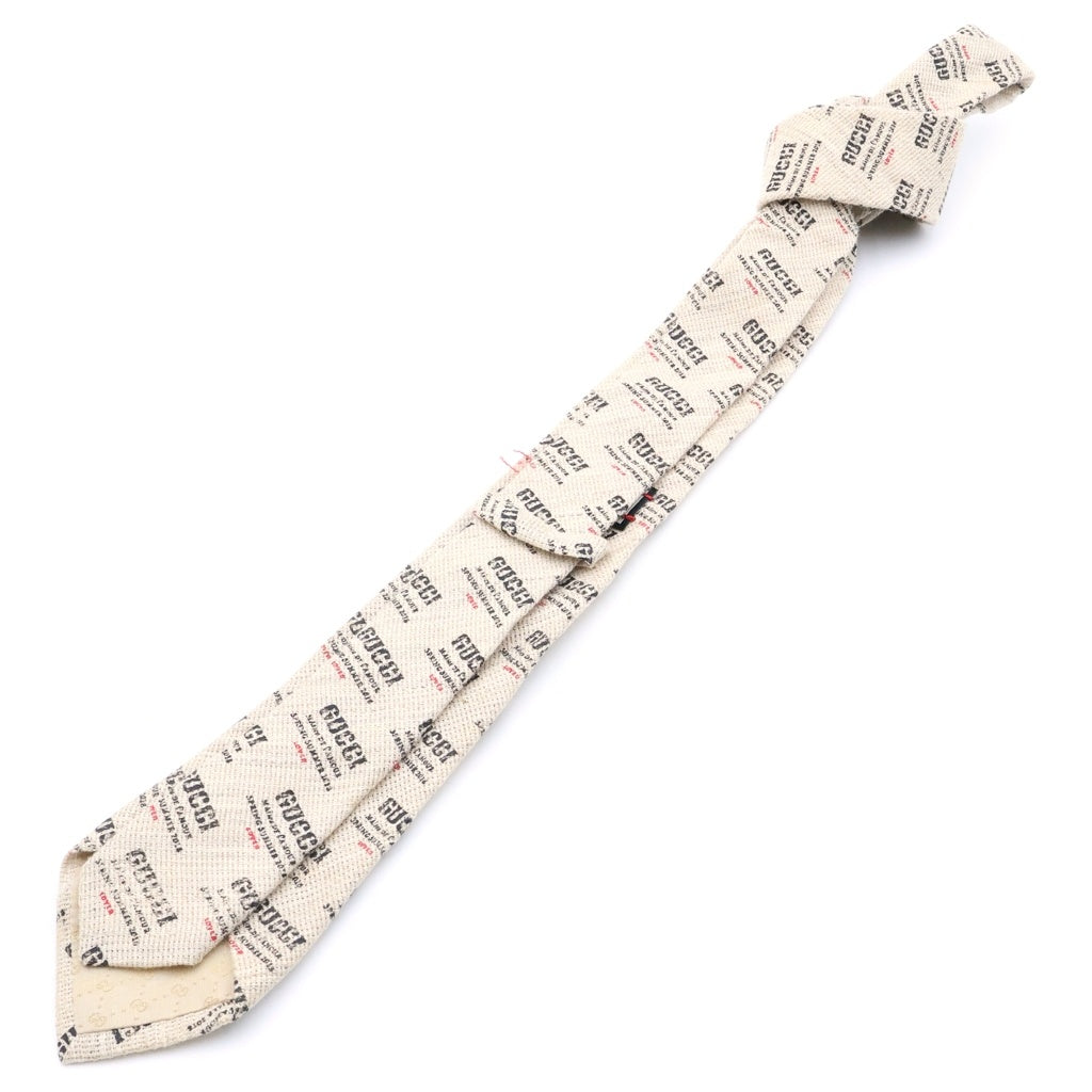 GUCCI(グッチ) 18SS ミリタリーロゴスタンププリント コットンネクタイ ベージュ 511611