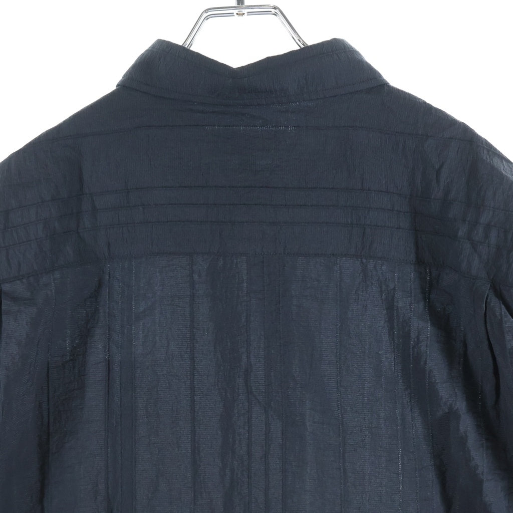 STUSSY(ステューシー) 26SS Pleated Textured Shirt 1110383 プリーツ テクスチャ 半袖シャツ ブラック