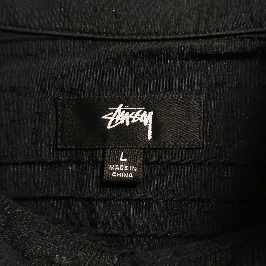 STUSSY(ステューシー) 26SS Pleated Textured Shirt 1110383 プリーツ テクスチャ 半袖シャツ ブラック