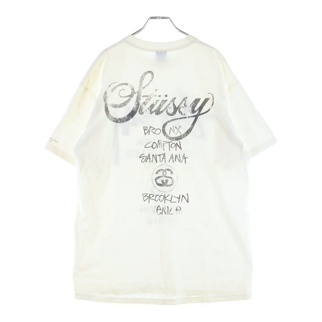 STUSSY(ステューシー) 00S OLD WORLD TOUR T-SHIRT オールド ワールドツアー クルーネック半袖Tシャツカットソー ホワイト