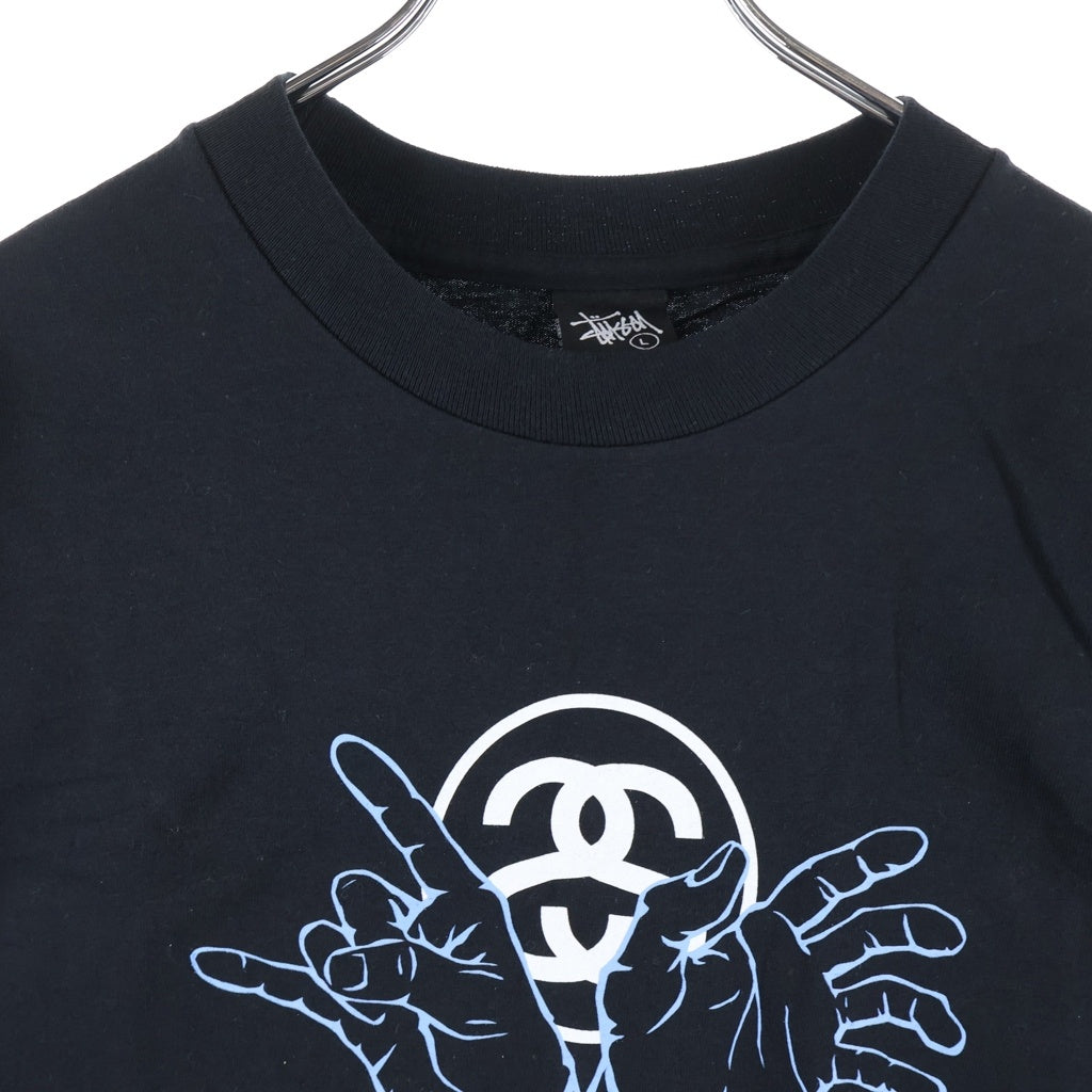 STUSSY(ステューシー) 00S OLD 25TH ANNIVERSARY T-SHIRT オールド 25周年記念 ロゴプリントクルーネック半袖Tシャツカットソー ブラック