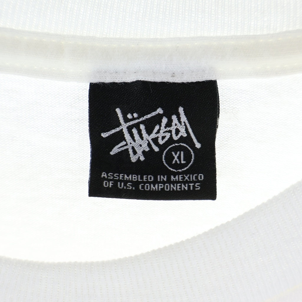 STUSSY(ステューシー) 00S OLD CHARITY WORLD TOUR T-SHIRT オールド チャリティー ワールドツアー 両面プリント クルーネック半袖Tシャツカットソー ホワイト/レッド