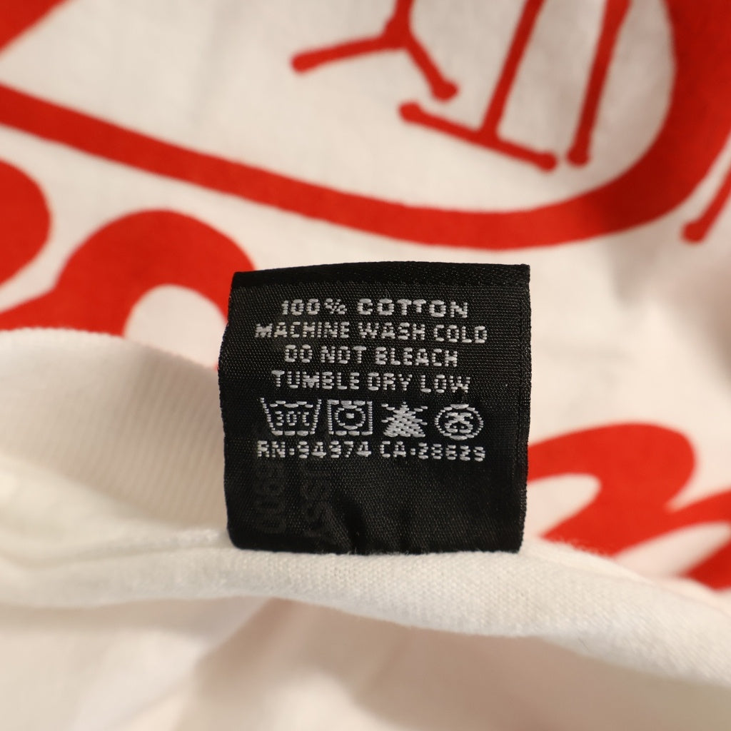 STUSSY(ステューシー) 00S OLD CHARITY WORLD TOUR T-SHIRT オールド チャリティー ワールドツアー 両面プリント クルーネック半袖Tシャツカットソー ホワイト/レッド