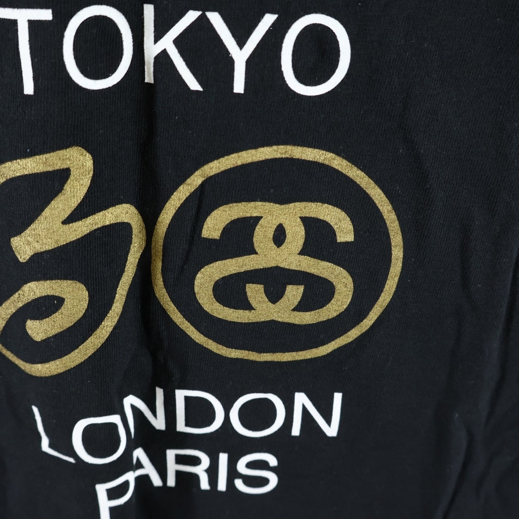 STUSSY(ステューシー) 00S OLD WORLD TOUR TEE オールド ワールドツアー クルーネック半袖Tシャツカットソー ブラック