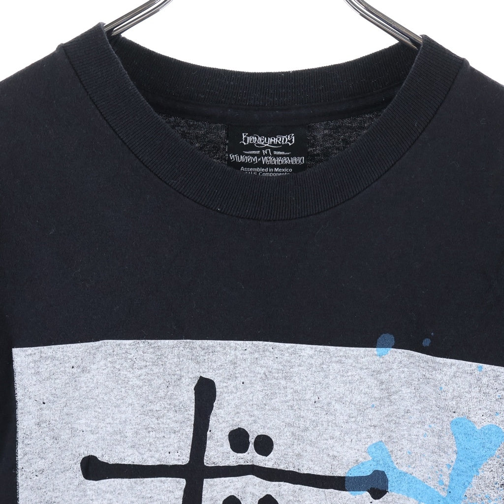 STUSSY(ステューシー) 00S ×NEIGHBORHOOD OLD BONEYARDS TEE ネイバーフッド オールド ボーンヤーズ クルーネック半袖Tシャツカットソー ブラック
