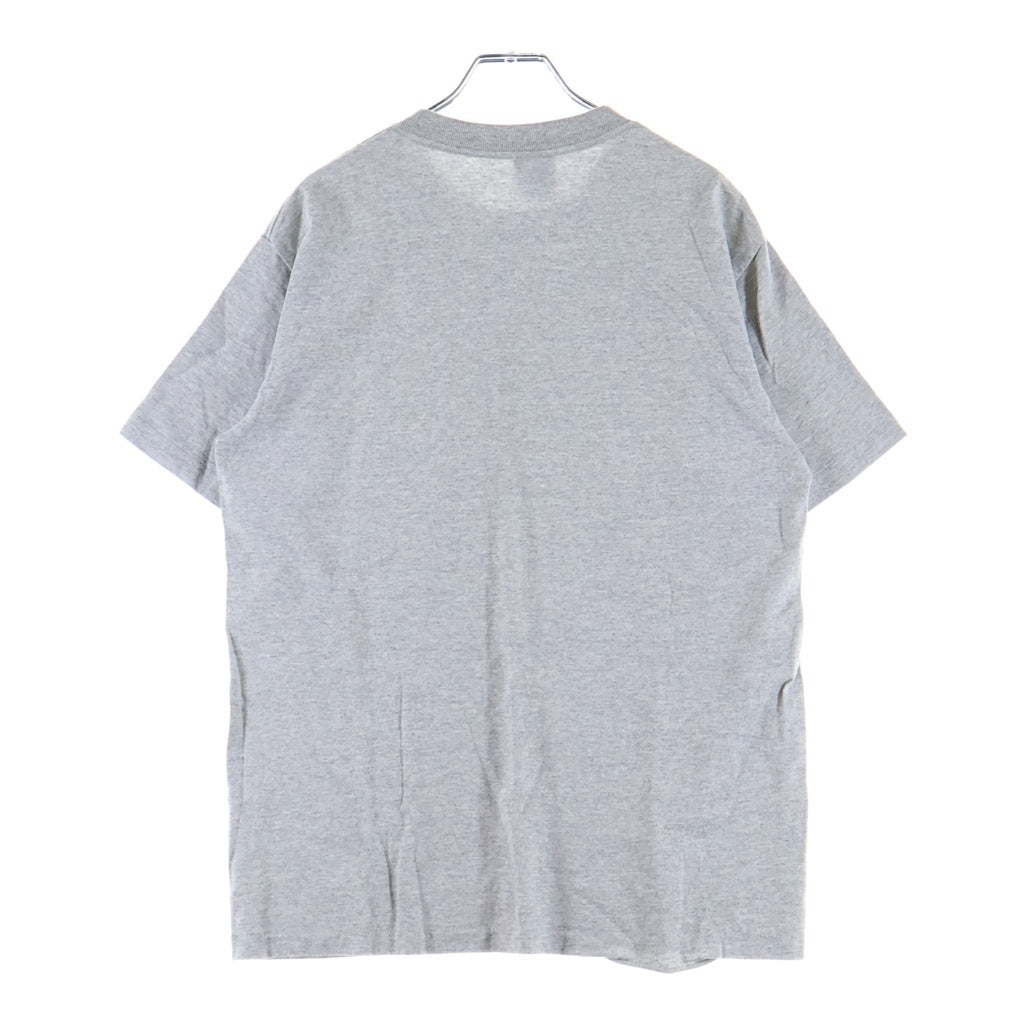 STUSSY(ステューシー) 90S OLD オールド 紺タグ シングルステッチ フロントワンポイントロゴプリントクルーネック半袖Tシャツカットソー グレー