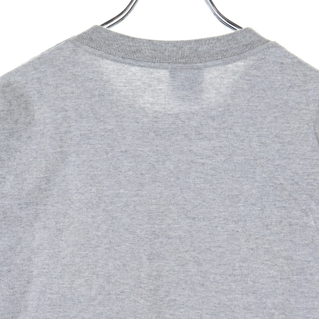 STUSSY(ステューシー) 90S OLD オールド 紺タグ シングルステッチ フロントワンポイントロゴプリントクルーネック半袖Tシャツカットソー グレー