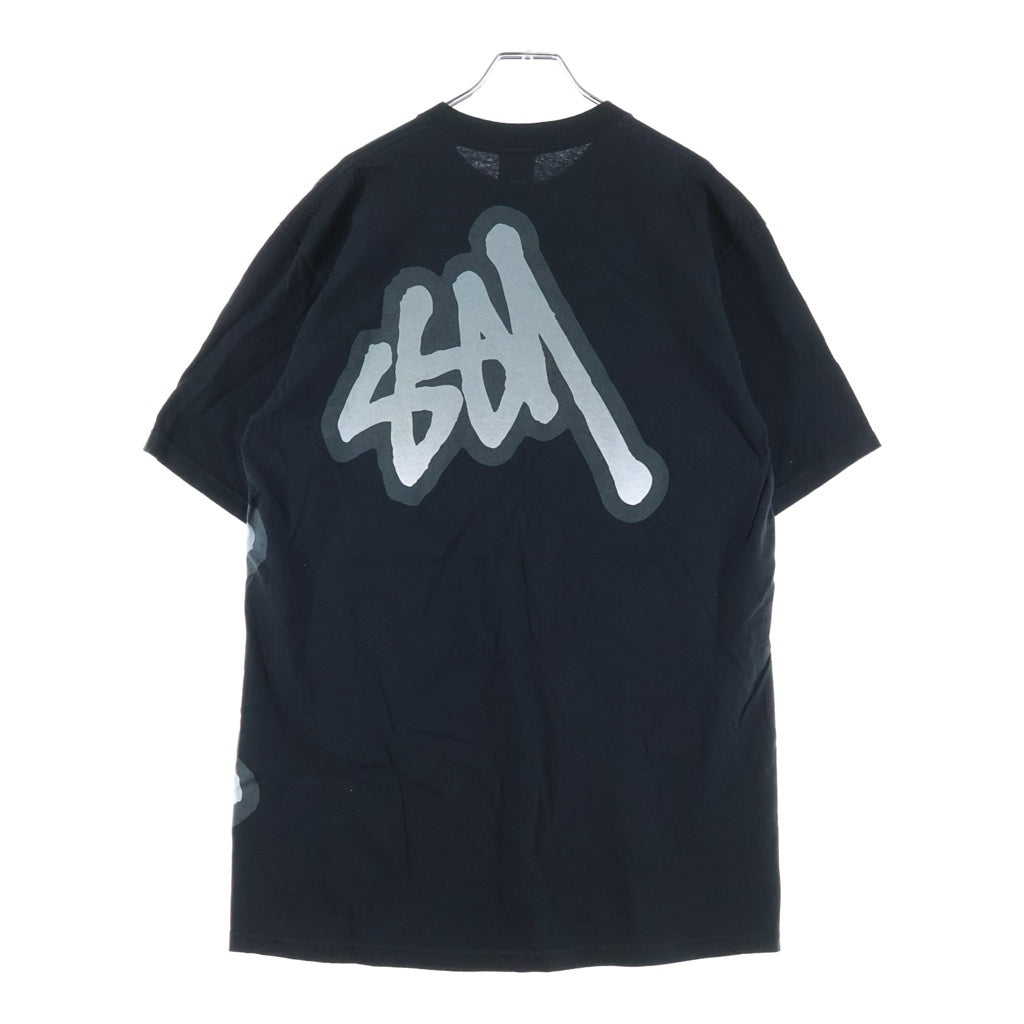 STUSSY(ステューシー) 90S OLD GRAPHIC LOGO PRINT TEE オールド 紺タグ グラフィックロゴプリントクルーネック半袖Tシャツカットソー ブラック