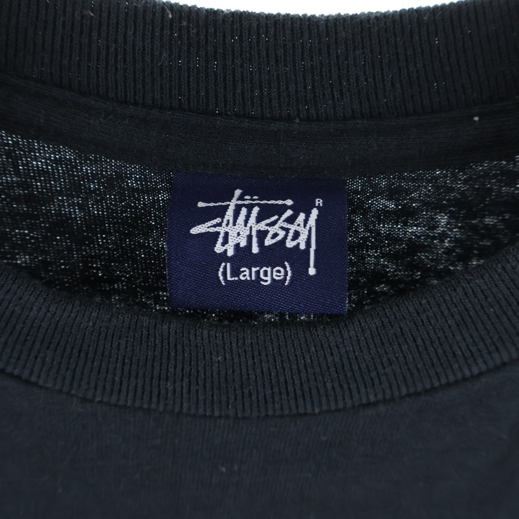 STUSSY(ステューシー) 90S OLD GRAPHIC LOGO PRINT TEE オールド 紺タグ グラフィックロゴプリントクルーネック半袖Tシャツカットソー ブラック