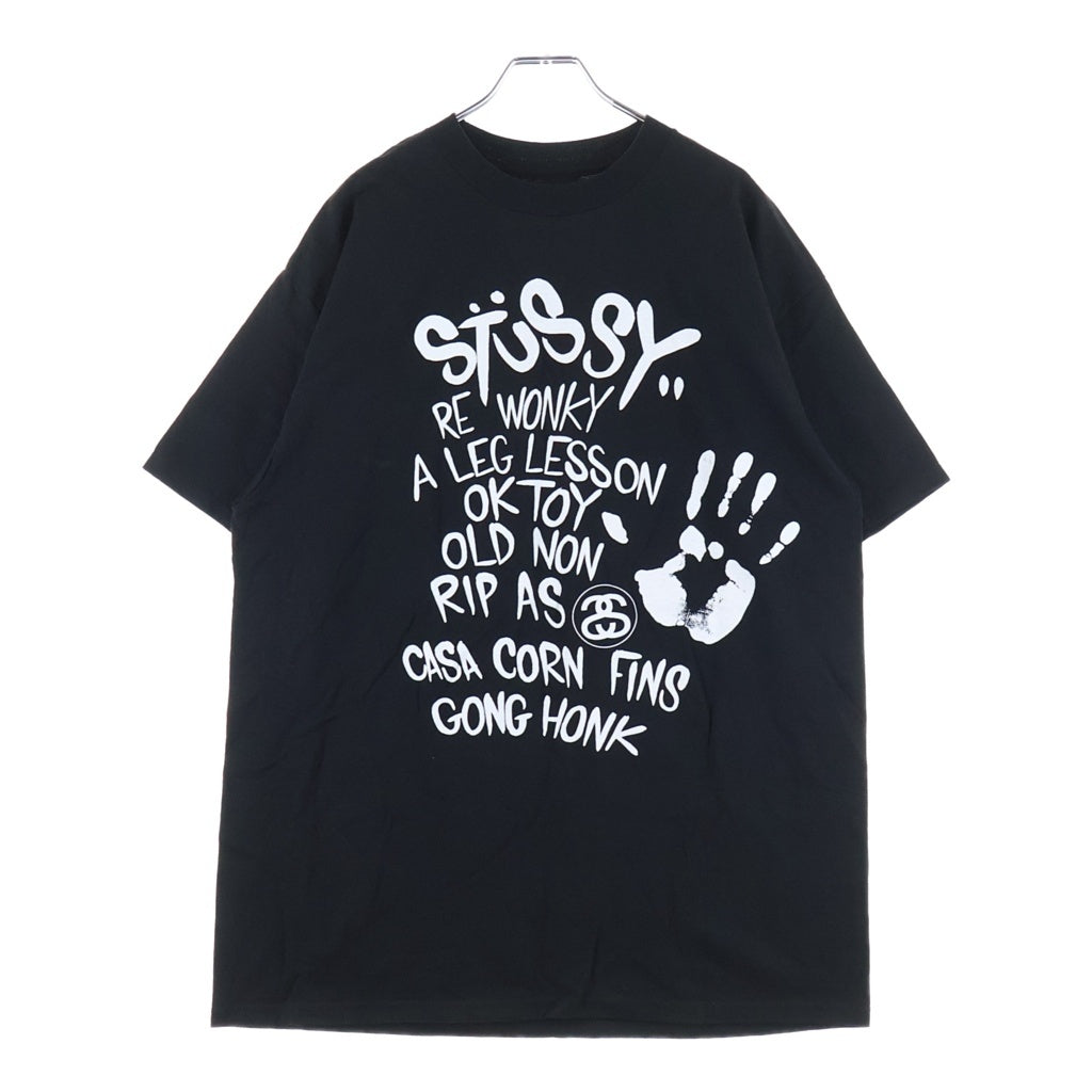 STUSSY(ステューシー) 00S ×KAWS OLD WORLD TOUR TEE カウズ オールド ワールドツアー クルーネック半袖Tシャツカットソー ブラック