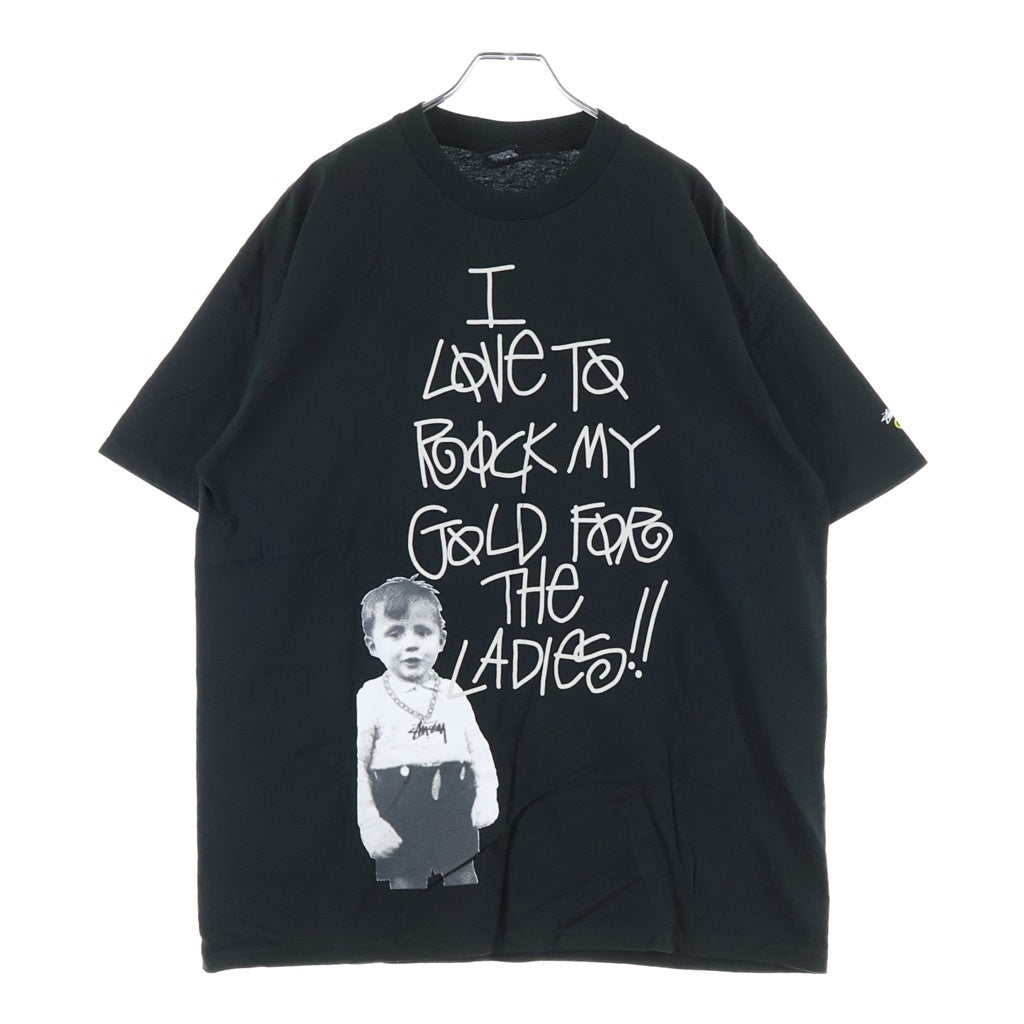 STUSSY(ステューシー) 00S OLD ROCK MY GOLD TEE オールド ロック マイ ゴールド クルーネック半袖Tシャツカットソー ブラック