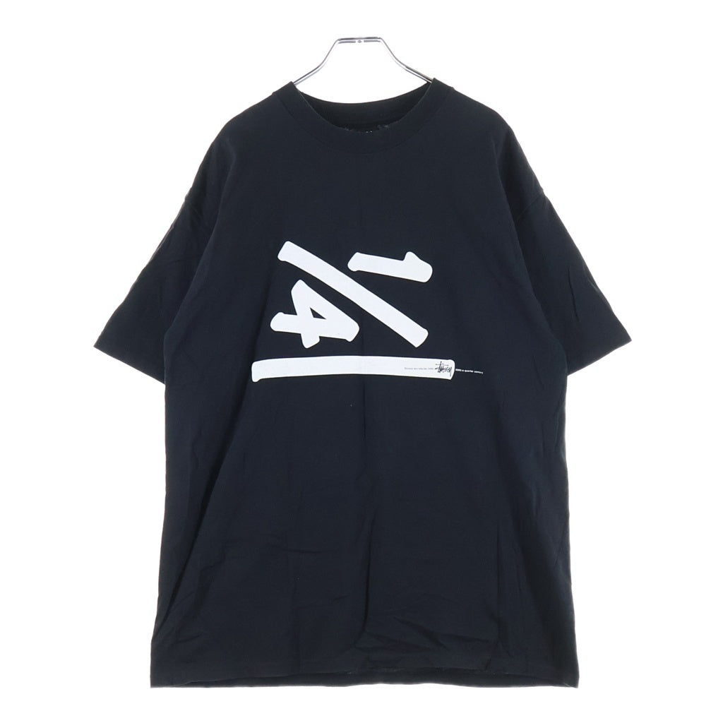 STUSSY(ステューシー) 00S OLD 25TH ANNIVERSARY 1/4 TEE オールド 25周年記念 フロントロゴプリントクルーネック半袖Tシャツカットソー ブラック