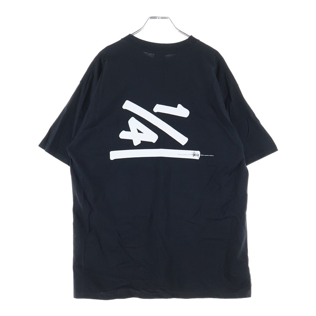 STUSSY(ステューシー) 00S OLD 25TH ANNIVERSARY 1/4 TEE オールド 25周年記念 フロントロゴプリントクルーネック半袖Tシャツカットソー ブラック
