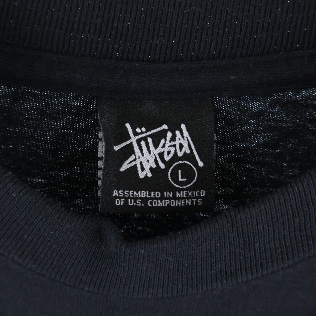STUSSY(ステューシー) 00S OLD 25TH ANNIVERSARY 1/4 TEE オールド 25周年記念 フロントロゴプリントクルーネック半袖Tシャツカットソー ブラック