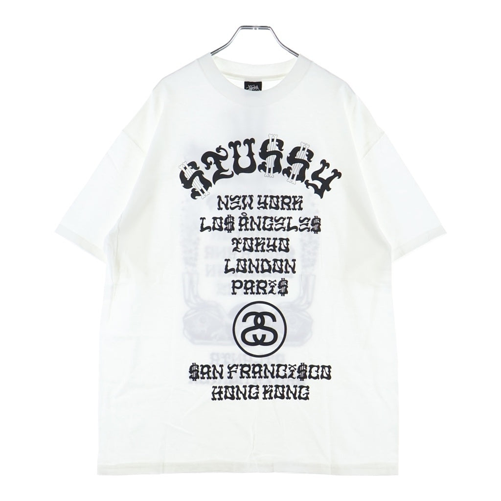 STUSSY(ステューシー) 00S ×ROSTARR OLD WORLD TOUR TEE ロスター オールド ワールドツアー クルーネック半袖Tシャツカットソー ホワイト