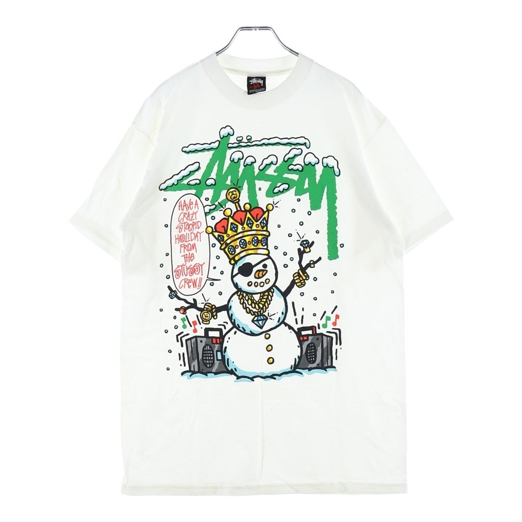 STUSSY(ステューシー) 00S OLD SNOWMAN PRINT TEE オールド スノーマン プリントクルーネック半袖Tシャツカットソー ホワイト