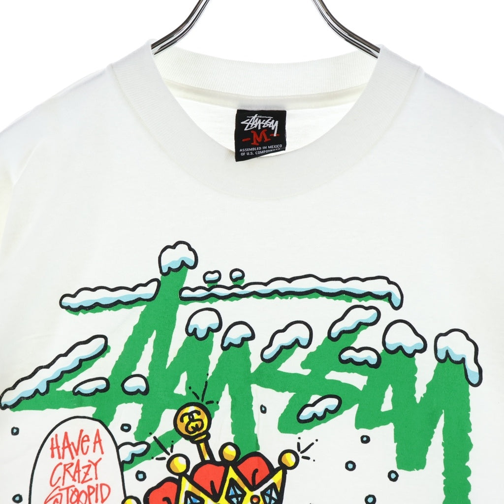 STUSSY(ステューシー) 00S OLD SNOWMAN PRINT TEE オールド スノーマン プリントクルーネック半袖Tシャツカットソー ホワイト