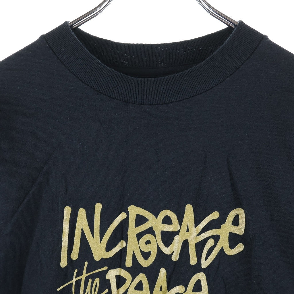 STUSSY(ステューシー) 90S OLD INCREASE THE PEACE TEE オールド 紺タグ インクリース ザ ピース クルーネック長袖Tシャツカットソー ブラック
