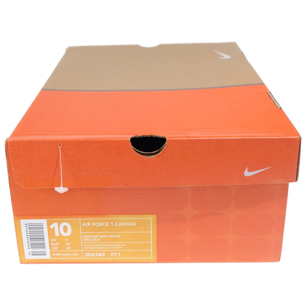 NIKE(ナイキ) 【観賞用 2003年製】 AIR FORCE 1 LOW CANVAS 306349-011 エアフォース1 キャンバス ローカットスニーカー グレー US10/28cm