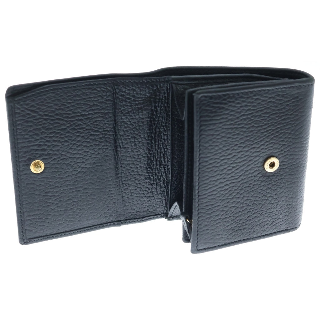 GUCCI(グッチ) GGマーモント レザー コンパクトウォレット 2つ折り財布 ブラック 598537 レディース