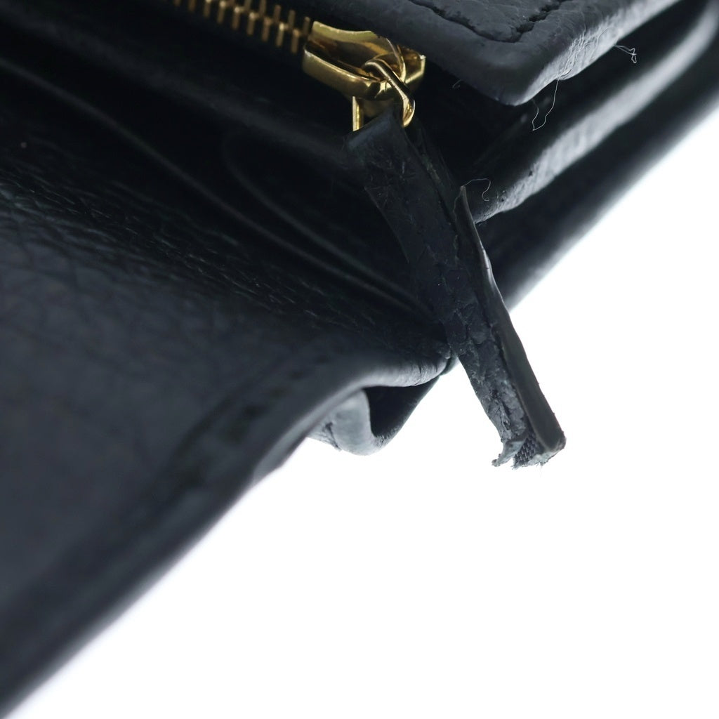 GUCCI(グッチ) GGマーモント レザー コンパクトウォレット 2つ折り財布 ブラック 598537 レディース