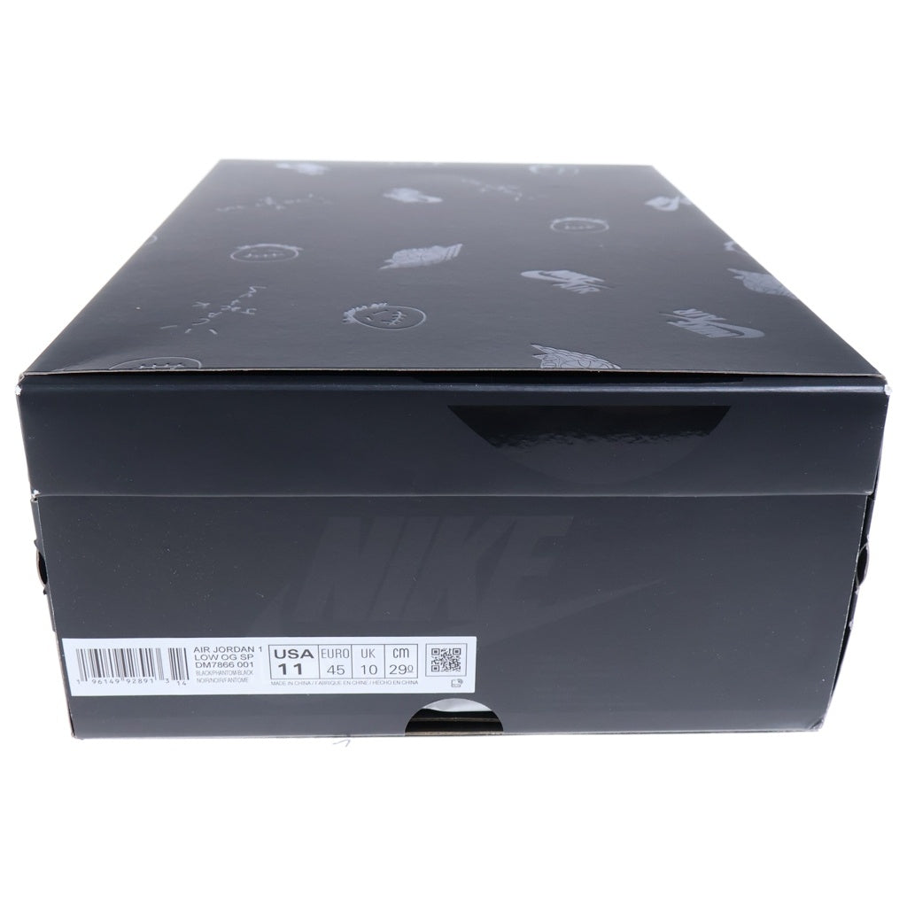 NIKE(ナイキ) ×Travis Scott AIR JORDAN1 LOW OG SP BLACK PHANTOM DM7866-001 トラヴィススコット エアジョーダン1 ブラック ファントム ローカットスニーカー US11/29cm