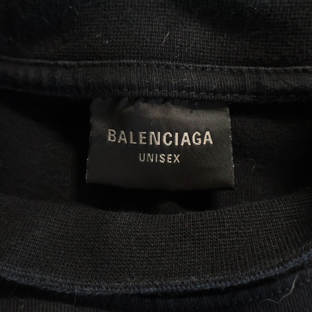 BALENCIAGA(バレンシアガ) 23SS TOP LEAGUE L/S T-Shirt トップ リーグ ロゴ総柄 ハイネック長袖Tシャツカットソー ブラック VL10 767879 TPVE9