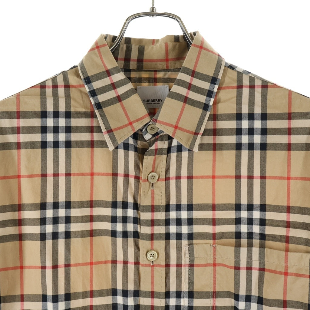 BURBERRY(バーバリー) ノバチェック コットン 長袖シャツ ブラウン 8017567