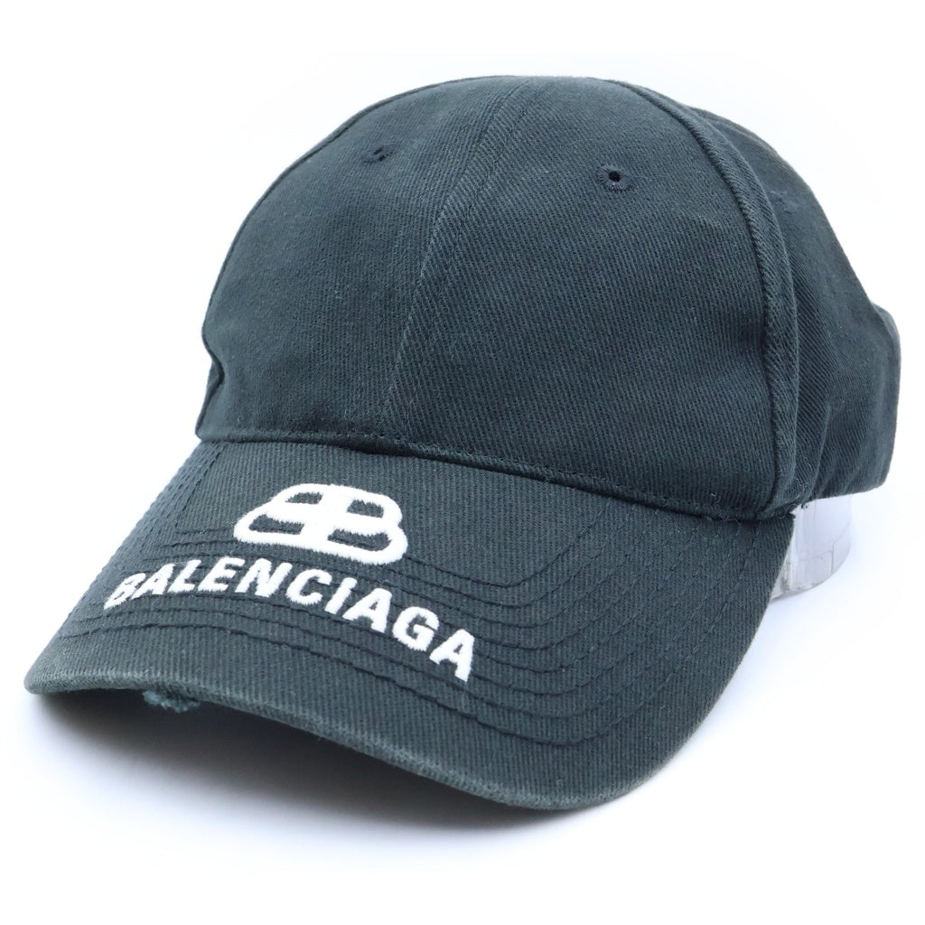 BALENCIAGA(バレンシアガ) BB LOGO BBロゴ刺繍 エンブロイダリー ベースボールキャップ 帽子 ブラック