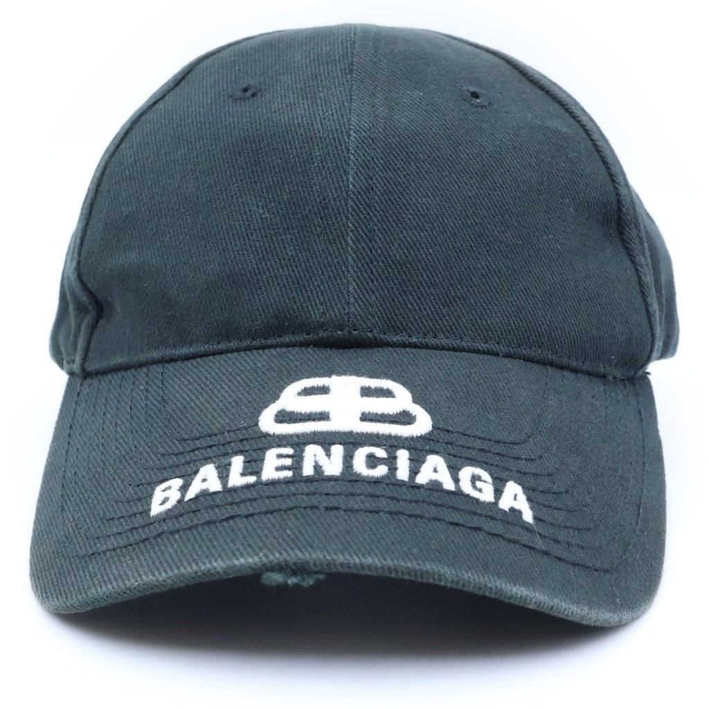 BALENCIAGA(バレンシアガ) BB LOGO BBロゴ刺繍 エンブロイダリー ベースボールキャップ 帽子 ブラック