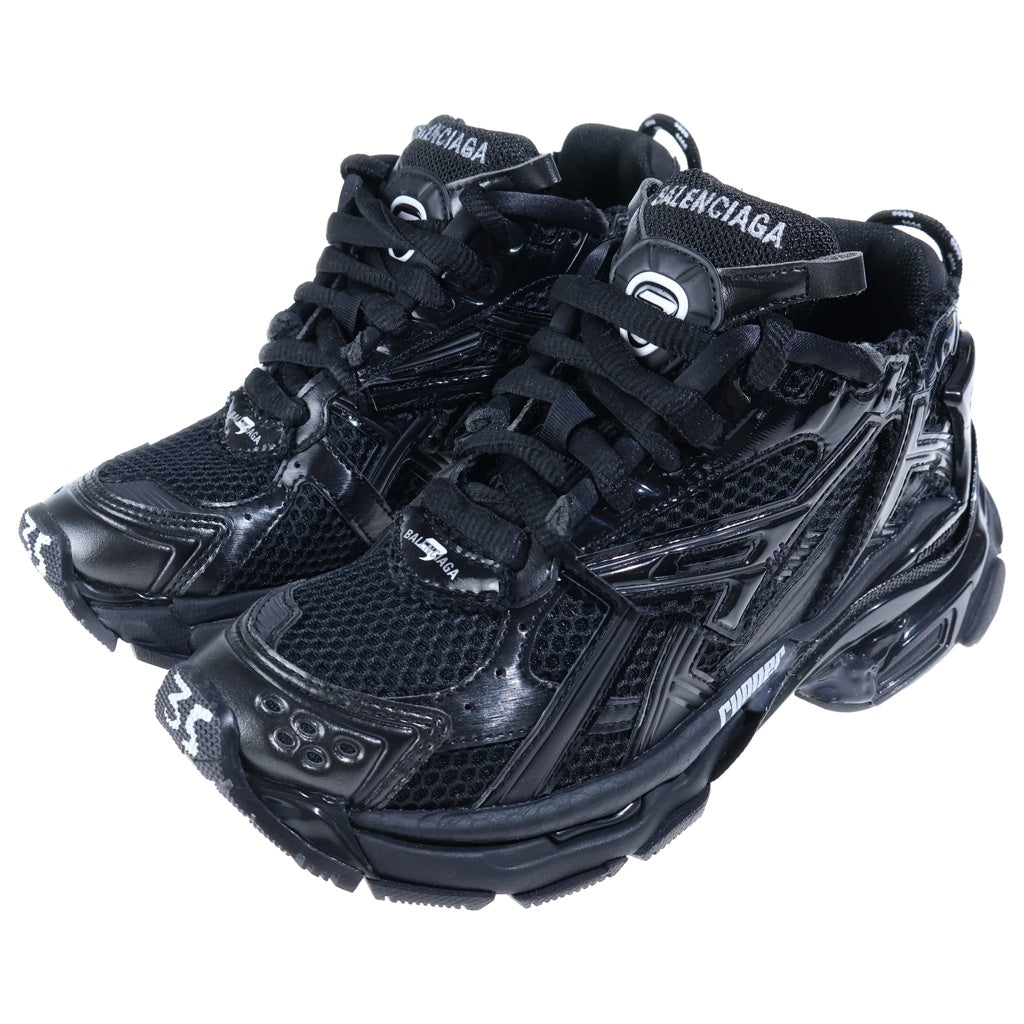 BALENCIAGA(バレンシアガ) Runner Sneakers ランナー メッシュ レザー ローカットスニーカー ブラック 677402 レディース