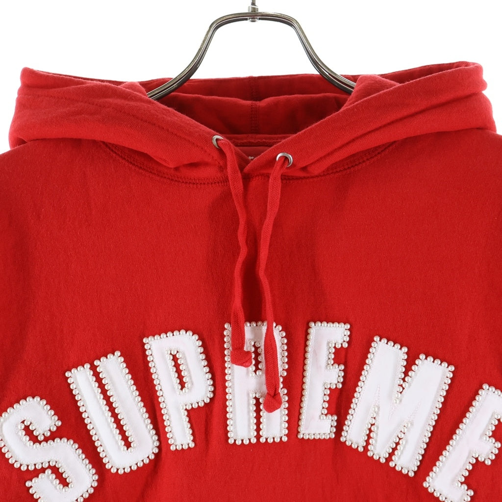 SUPREME(シュプリーム) 21AW Pearl Logo Sweatshirt パールロゴ プルオーバー長袖スウェットパーカー フーディ レッド