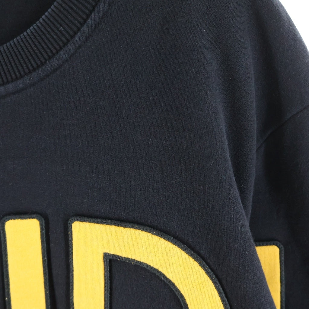 FENDI(フェンディ) 21SS Front Embroidery Sweat ROMA ロゴ刺繍 フロントエンブロイダリー クルーネック長袖スウェットトレーナー ブラック FY0178 AEA6