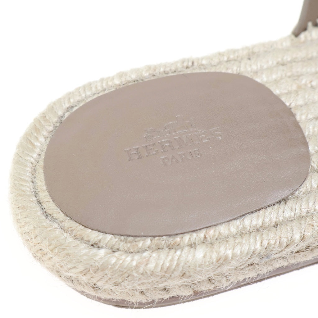 HERMES(エルメス) アンティグア エスパドリーユ スエード サンダル ブラウン