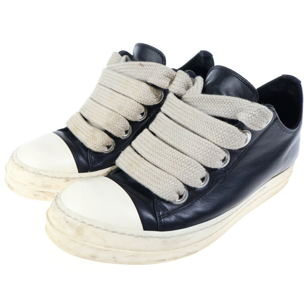 Rick Owens(リックオウエンス) JUMBO LACED LOW SNEAKS ジャンボレース ラモーンズ レザー ローカットスニーカー ブラック