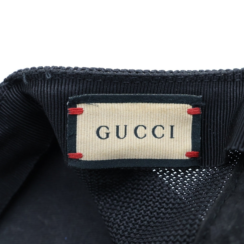 GUCCI(グッチ) GGエンボス 総柄 メッシュ レザー トラッカーキャップ ベースボールキャップ 帽子 ブラック 627156 4HL03