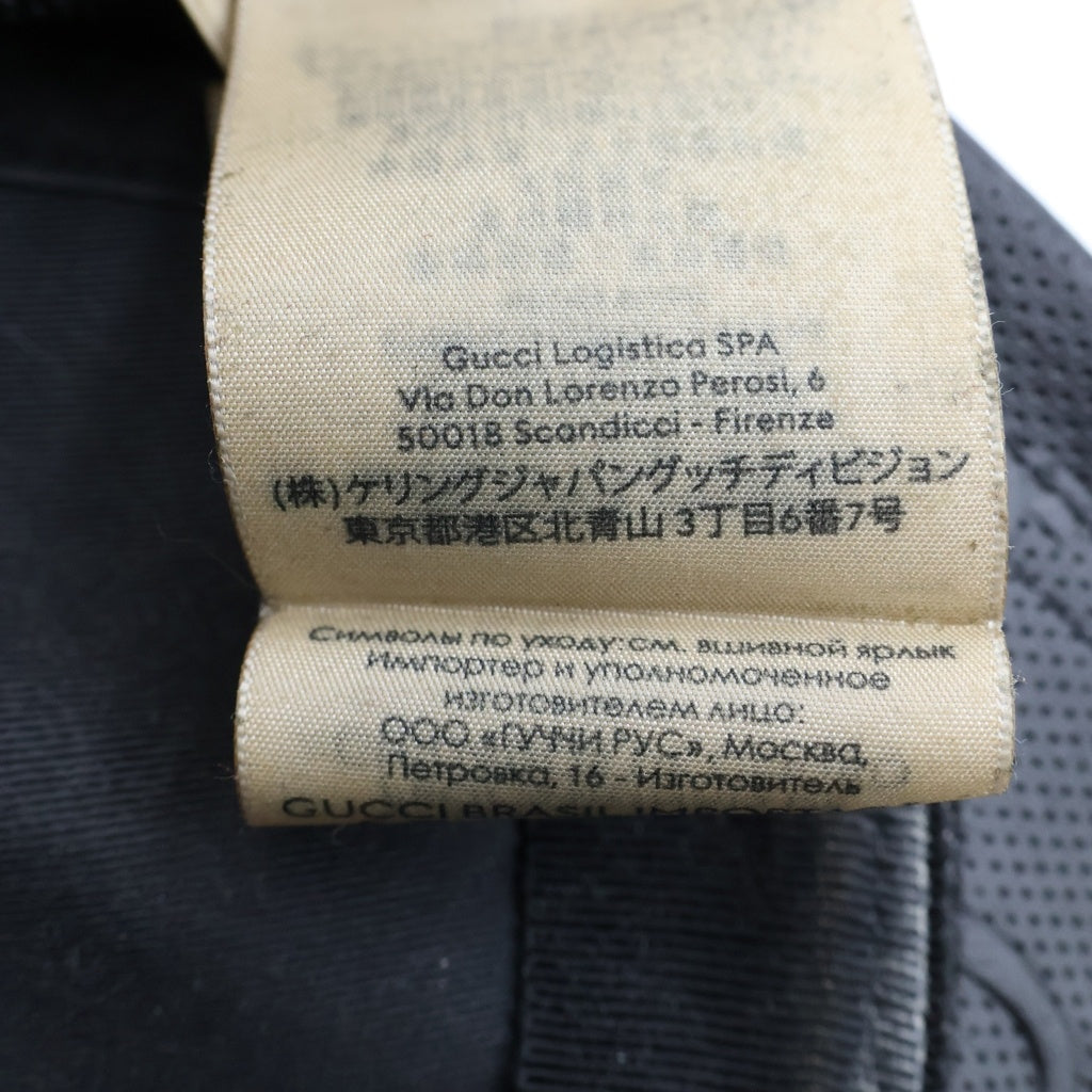 GUCCI(グッチ) GGエンボス 総柄 メッシュ レザー トラッカーキャップ ベースボールキャップ 帽子 ブラック 627156 4HL03